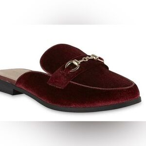 METAPHOR/ Memory Foam Size 91/2 Red Wine Velour Low Heel Slip On Shoes​​​​​​​​​​
